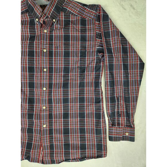 Ariat Men's Pro Series Long Sleeve Shirt Medium Multi Color Plaid Blue Red - Picture 3 of 14